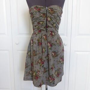 Blanco Rose Printed Zip Front Strapless Dress, Size S 🔴CLEARANCE🔴